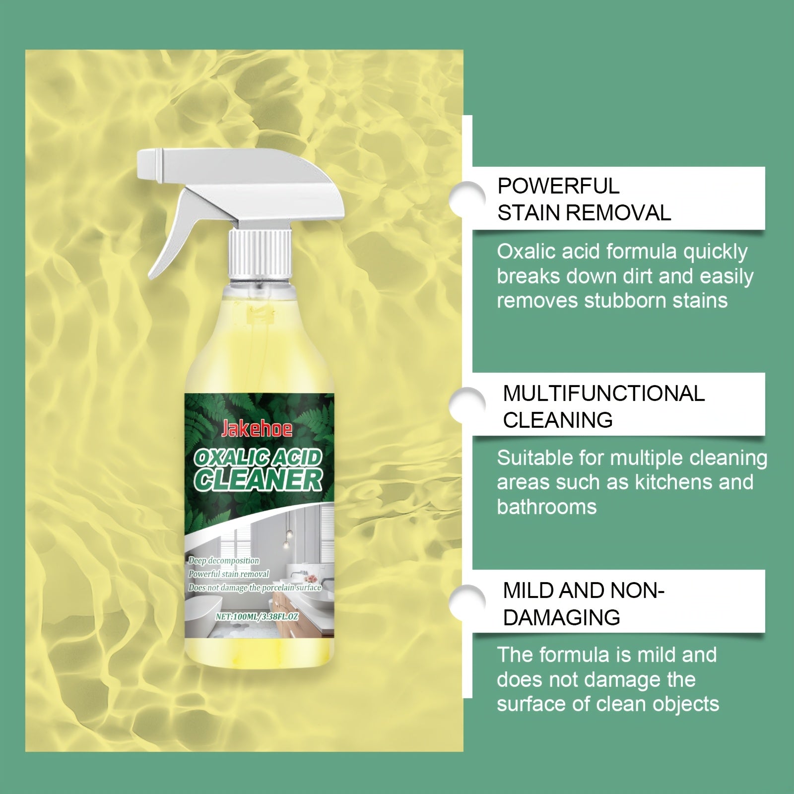 Remove Rust, Yellow Rings & Hard Water Stains in Minutes