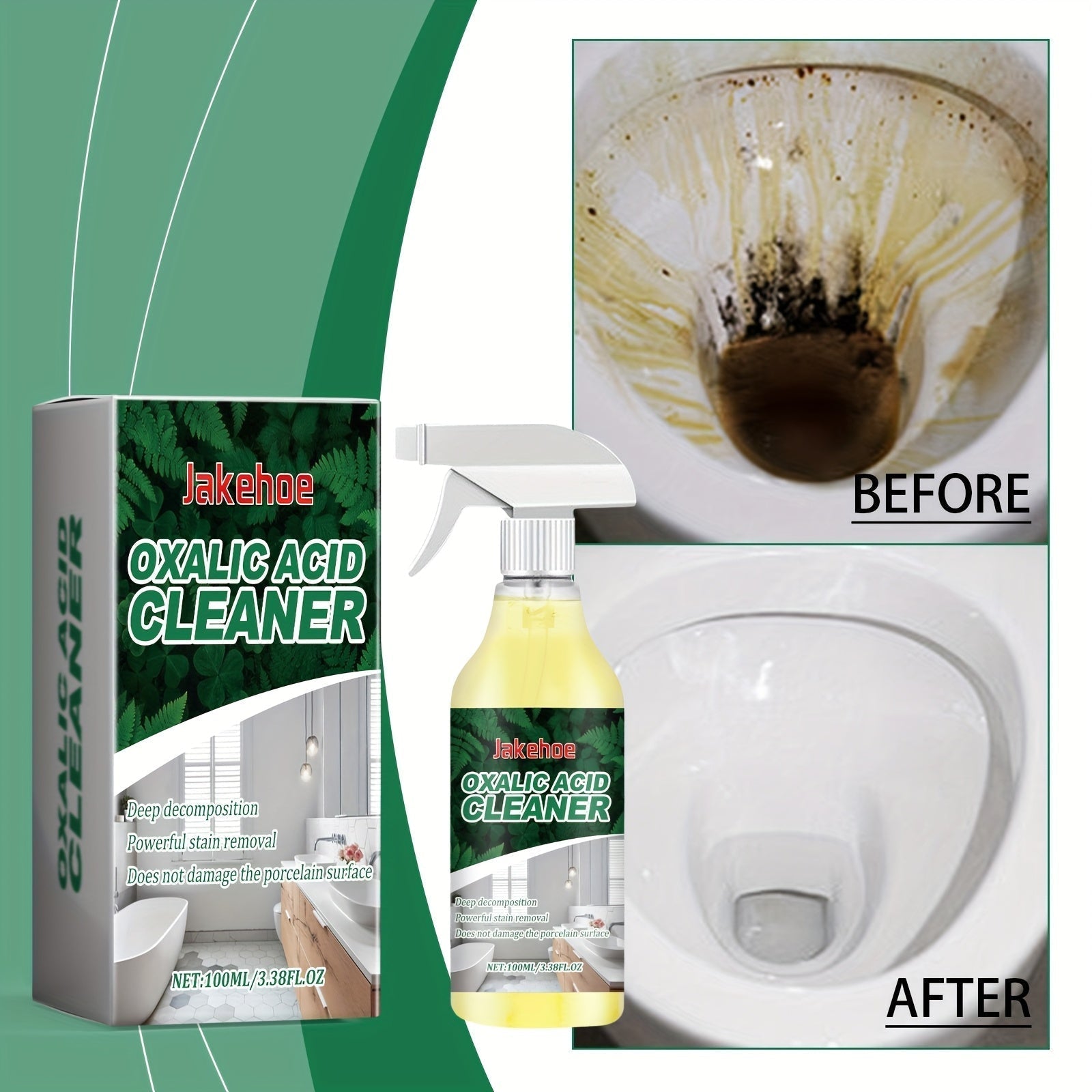 Remove Rust, Yellow Rings & Hard Water Stains in Minutes