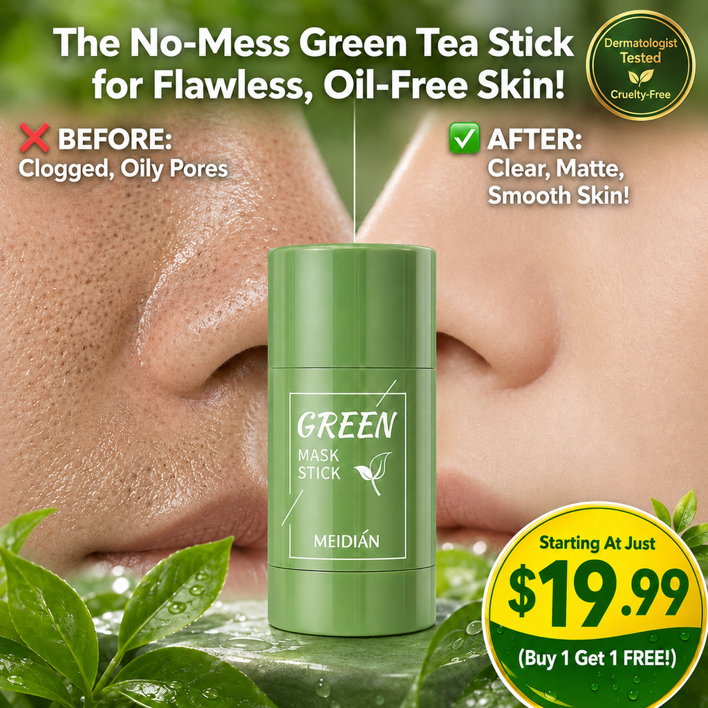 Clear Pores in 10 Minutes! The No-Mess Green Tea Stick for Flawless, Oil-Free Skin.