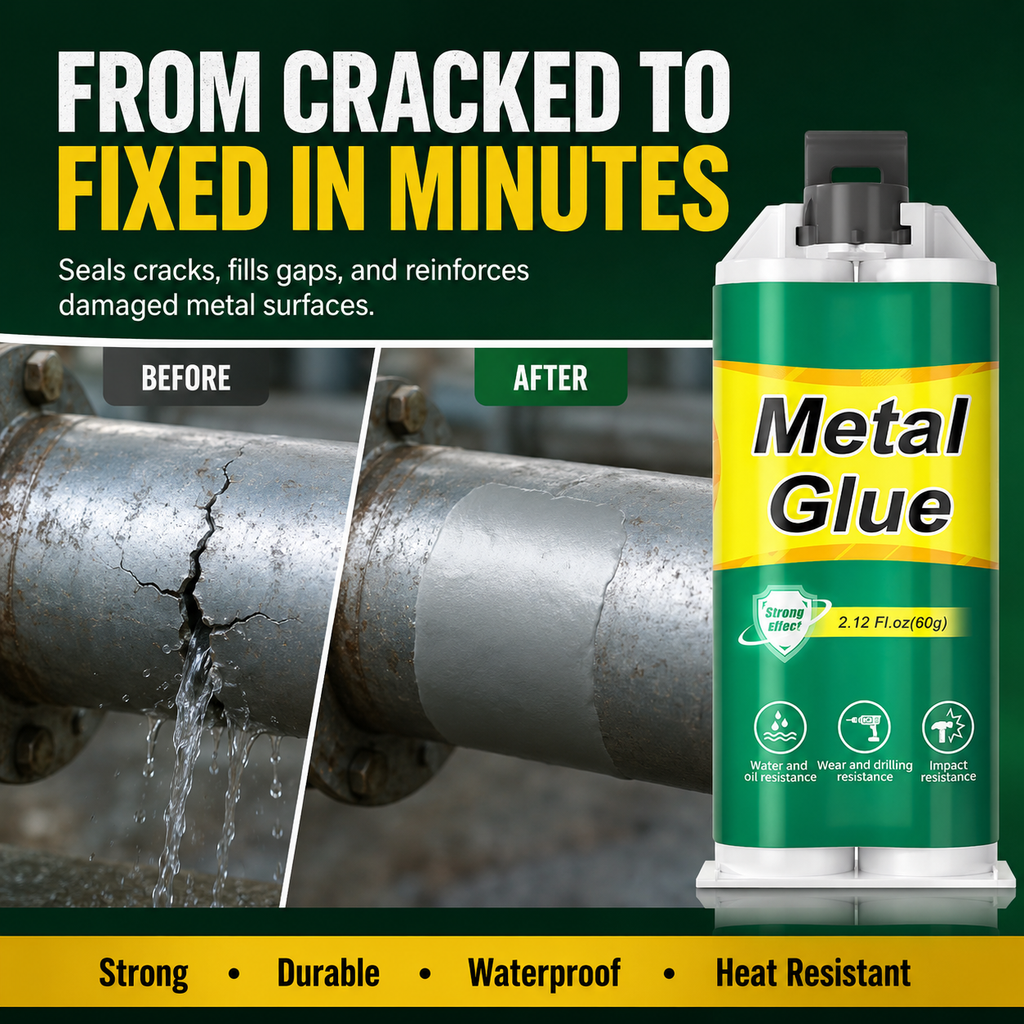 Fixing a leaking metal pipe with waterproof repair epoxy