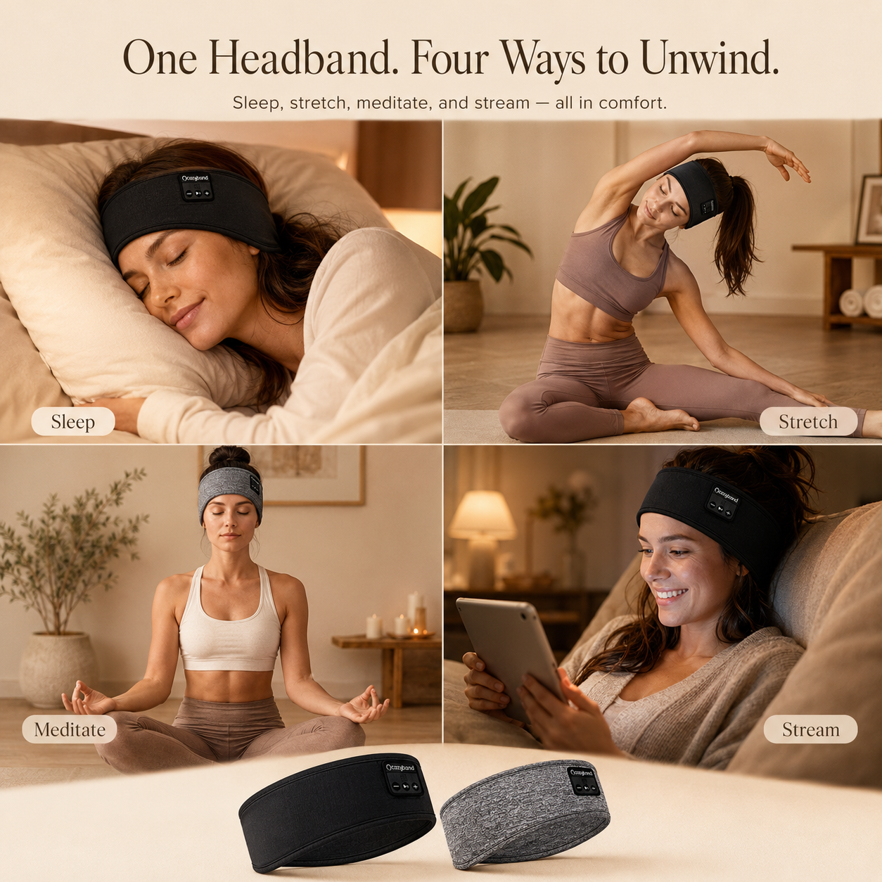 Bluetooth Sleep Headband for ASMR & Side Sleepers