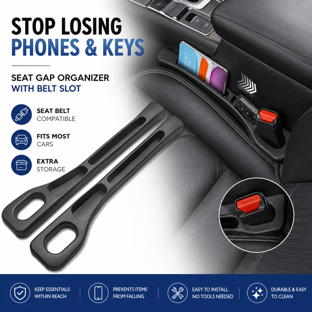 Car Seat Gap Organizer – Stop Dropping Phones & Keys Between Seats