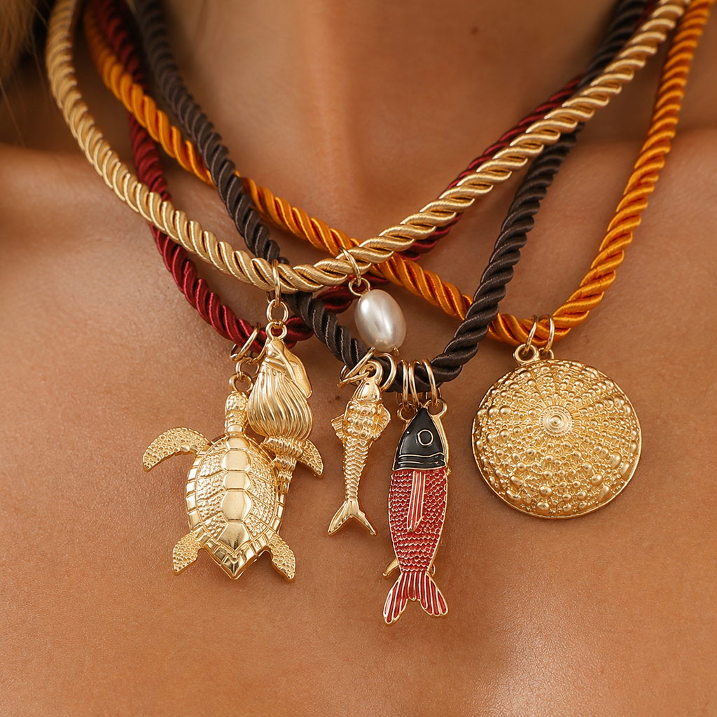 Ocean Charm Layered Necklace – Coastal Statement Jewelry