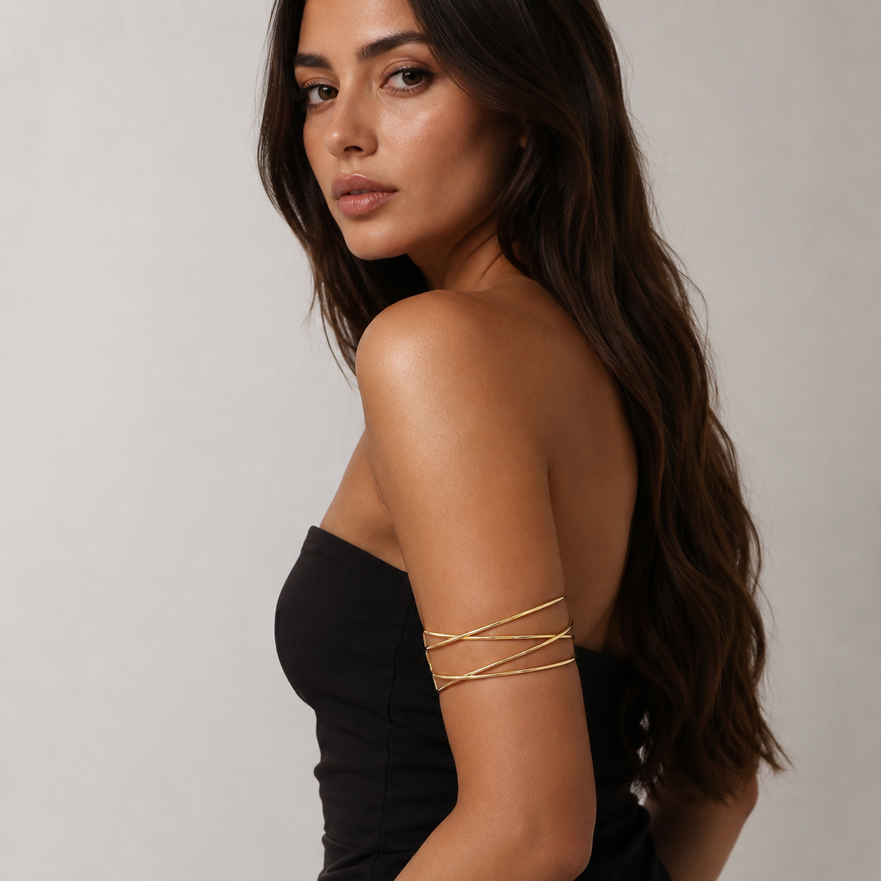 Gold Arm Cuff Bracelet – Elegant Upper Arm Jewelry